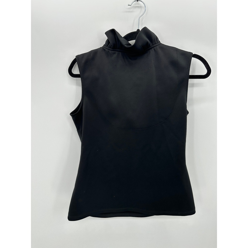 Frank Lyman Womens Black Sleeveless Top Size 8 Ruffle V-Neck Career Office - Picture 2 of 6